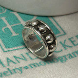 Sterling Silver Ring - Oxidized Beaded Design - HandPicked