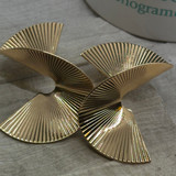 Statement Gold Twisted Fan Post Fashion Earrings