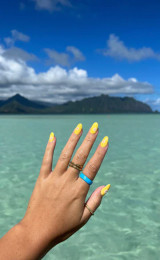 Blue Sun/Moon - Silicone One Size Flip Mood Ring  