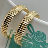 Watch Band Hoop 1" Fashion Earrings - Gold