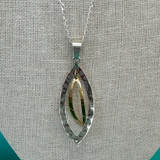 Two Tone Sterling Silver & Tumbaga Pendant 20" Necklace