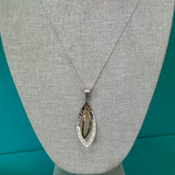 Two Tone Sterling Silver & Tumbaga Pendant 20" Necklace