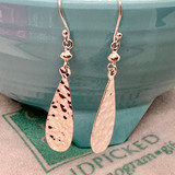 Bead & Hammered Teardrop Sterling Silver Earrings 