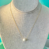 Simple Freshwater Pearl on 14K Gold Plated Sterling Chain