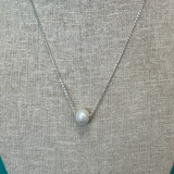 Simple Freshwater Pearl on Sterling Silver Chain