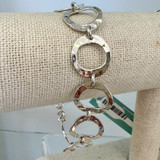 Linked Circles Toggle Sterling Silver Bracelet 