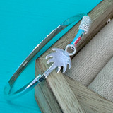 Palm Tree Latch Sterling Silver Bracelet 