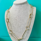  Oval Links Fashion Gold Long Necklace