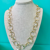 Tailored Metal Link Chain with Fashion Pearl Necklace