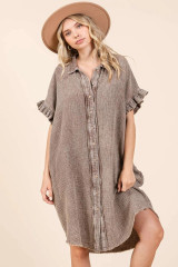 Transitional Mineral Washed Shirt Dress