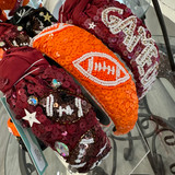 Orange & White Football Sequin Game Day Headband 