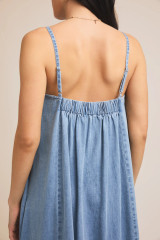 Light Denim A Line Maxi Dress