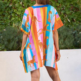 Leopard Stripe Halftan Pool & Beach Coverup