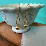 Teardrop Earring with Bead Dangle 