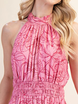 Blush Pink  Floral Halter Dress