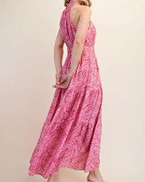 Blush Pink  Floral Halter Dress