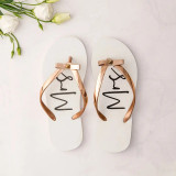 Mrs. Rose Gold Flip Flops 