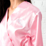 Personalized Women's Satin Robe with Pockets