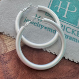Matte Silver 48mm Tube Fashion Hoop 