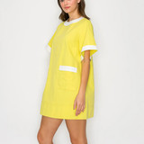 Lemon & White Mod Mini Dress