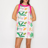 Pink Tropical Mini Shift Dress