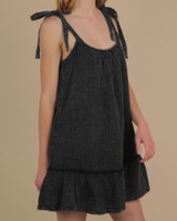 Tie Shoulder Gauze Mini Dress