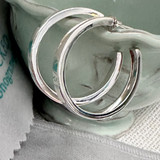Sterling 5mm Square Tube Hoop Earrings - 1.5" Diameter  Sterling 5mm Square Tube Hoop Earrings - 1.5" Diameter