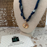 Navy Cross Chic Scarf Pendant Necklaces 