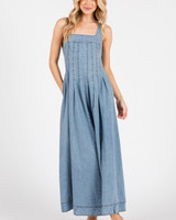 Washed Denim Maxi Dress 