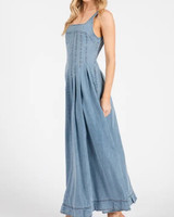 Washed Denim Maxi Dress 