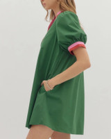 Reserve Now!  Contrast Trim Mini Dress  