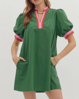 Contrast Trim Mini Dress  