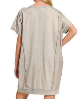 Sleet Casual Terry Acid Wash Dress 