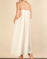 Copy of Pleated Solid Woven Midi Dress in Matural