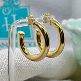 Hollow 18K Gold Plated Hoops - 1 inch