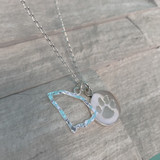 Hammered State of SC with Clemson Pendant Necklace  