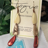 Burgundy Combination Long Dangle Eearrings