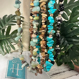 Stone Chips Toggle Necklace - Turquoise