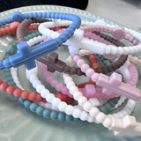 Jesus Sharing Cross Silicone Bracelets - Assorted Colors