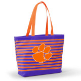 Clemson Striped Tatum Tote