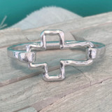 Top Pick - Matte Silver Cross Bangle