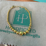 Graduated Gold Plated Sterling Silver Beads Bracelet