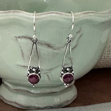 Regal Ruby Sterling Dangle Earrings