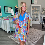 Blue Floral Mini Dress