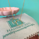 Mother Daughter Rings Necklace - Gold Plated