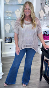 Open Knit Sweater in Light Mocha 