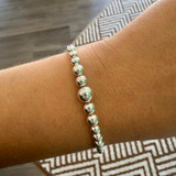 Graduated Sterling Silver Beads Bracelet 