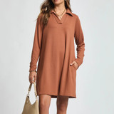 Chestnut French Terry Dress