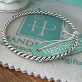Spiral Detail Artisan Bangle Sterling Silver Bracelet