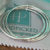 New Triple Sterling Silver Hammered Bangle Bracelet